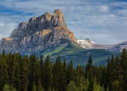 Góry, Góra, Castle Mountain, Drzewa, Park Narodowy Banff, Kanada