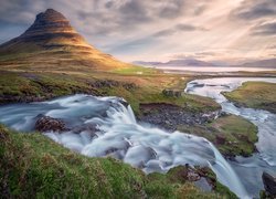 Góra, Kirkjufell, Rzeka, Islandia