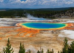 Park Narodowy Yellowstone, Gorące, Źródła, Grand Prismatic Spring, Jezioro, Stany Zjednoczone