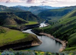 Zalesione, Góry Skaliste, Rzeka, Boise River, Idaho, Stany Zjednoczone