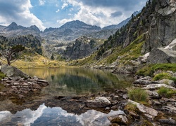 Góry, Jezioro, Skały, Kamienie, Odbicie