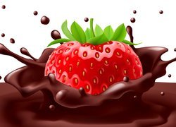 Graficzna truskawka w czekoladzie