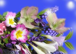 Graficzne barwne kwiaty