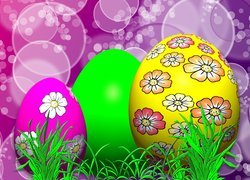 Wielkanoc, Kolorowe, Pisanki, Grafika 2D