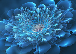 Graficzny kwiat i jego niebieskie płatki