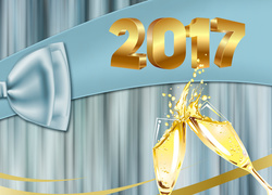 Graficzny toast z szampanem na powitanie nowego 2017 roku