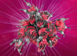 Grafika z czerwono-czarnymi różami