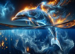 Morze, Delfin, Grafika