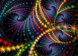 Grafika z kolorowych spirali