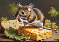 Myszka, Ser, Liście, Grafika