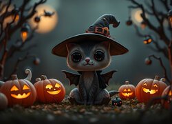 Stworzenie, Dynie, Grafika, Halloween