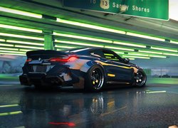 Gry, PC, XBOX, PS4, GTA 5, Samochód, Sportowy, BMW M8, Granatowe, Tył, Parking, Jarzeniówki