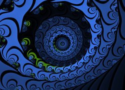 Granatowo-czarna spirala