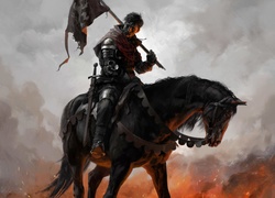 Henry na koniu w scenie z gry wideo Kingdom Come: Deliverance