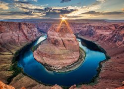 Park Narodowy Glen Canyon, Kanion, Rzeka, Kolorado River, Zakole, Meander, Horseshoe Bend, Skały, Arizona, Stany Zjednoczone