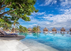 Polinezja Francuska, Wyspa Moorea, Hotel Manava Beach Resort & Spa,  Basen, Domki, Wakacje