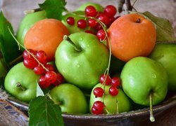 Owoce, Jabłka, Morele, Porzeczki