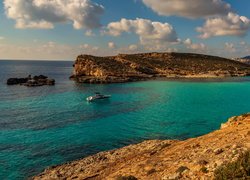 Jacht w Błękitnej Lagunie na Malcie