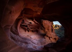 Jaskinia, Fire Cave, Skały, Overton Township, Nevada, Stany Zjednoczone