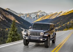 Jeep Wrangler Unlimited Sahara, 2018, Droga, Góry