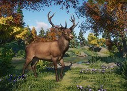 Gra, Planet Zoo, Jeleń, Park, Drzewa