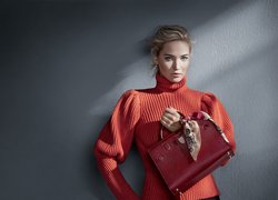 Kobieta, Jennifer Lawrence, Czerwona, Torebka, Christian Dior, Chustka