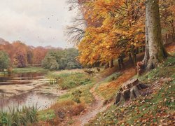 Jesienny pejzaż na obrazie Pedera Morka Monsteda