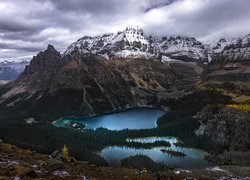 Góry, Jezioro, Mary Lake, Jezioro OHara, Las, Park Narodowy Yoho, Kanada