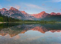 Jezioro Almsee, Dolina Almtal, Góry, Alpy, Austria