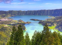 Jezioro Azul i jezioro Verde na wyspie Sao Miguel