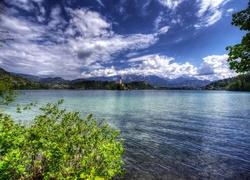 Słowenia, Jezioro Bled, Chmury