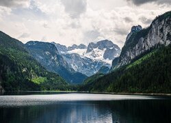 Austria, Góry Dachstein, Jezioro, Gosauseen, Zielone, Lasy