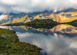 Góry, Alpy, Jezioro, Lago Nero, Gavia Pass, Skały, Odbicie, Włochy