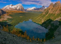 Kanada, Kolumbia Brytyjska, Park Narodowy Yoho, Jezioro, Lake OHara, Góry, Góra, Mount Schaffer