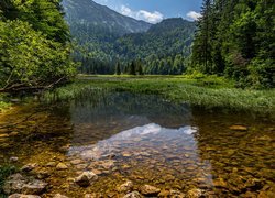 Jezioro Lunzersee na tle gór w Austrii