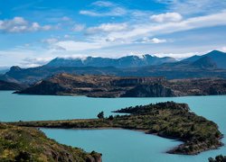Góry, Andy Patagońskie, Niebo, Jezioro, Jezioro OHiggins, San Martin Lago, Argentyna