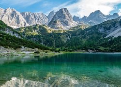 Porośnięte, Góry, Mieming Range, Jezioro Seebensee, Austria
