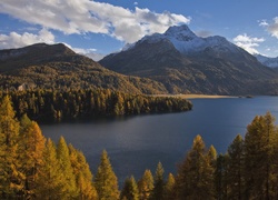 Jezioro Silsersee w szwajcarskich Alpach
