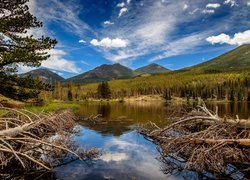 Jezioro Sprague Lake w stanie Kolorado