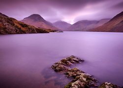 Jezioro Wast Water, Góry, Park Narodowy Lake District, Anglia