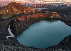 Góry, Jezioro Hnausapollur, Islandia