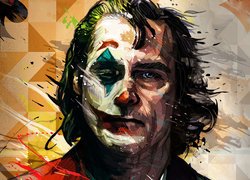 Joaquin Phoenix jak Joker w grafice