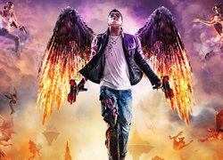 Gra, Saints Row Gat out of Hell, Postać, Johny Gat Render, Anioł, Broń, Pistolety, Bitwa