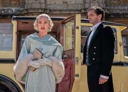 Film, Downton Abbey A New Era, Aktorka, Michelle Dockery, Mężczyzna, Samochód