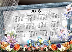 Kalendarz na 2018 rok w ramce