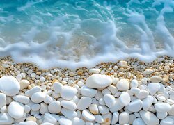 Woda, Brzeg, Plaża, Kamienie, Grafika