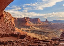 Stany Zjednoczone, Stan Utah, Park Narodowy Canyonlands, Krąg kamienny, False Kiva, Kanion, Skały