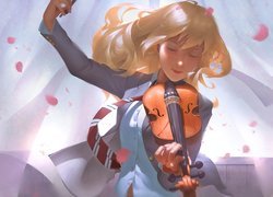 Manga Anime, Komiks, Your Lie in April - Shigatsu wa Kimi no Uso, Postać, Kaori Miyazono, Skrzypce