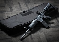 Karabin, Maszynowy, AR 15, Futerał