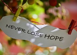 Karteczka z napisem Never lose hope